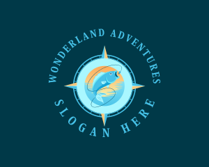 Fish Fishing Compass logo design