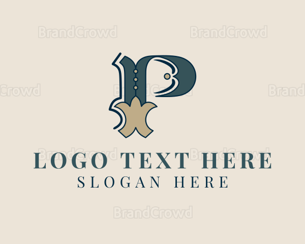 Fashion Designer Traditional Letter P Logo