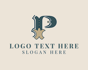 Vintage - Fashion Designer Traditional Letter P logo design
