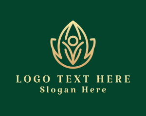 Deluxe - Gold Yoga Studio logo design