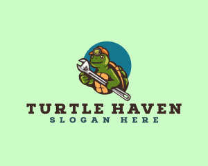 Plumbing Turtle Wrench logo design