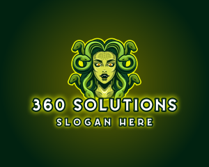 Mythical Medusa Snake logo design