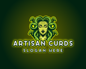 Mythical Medusa Snake logo design