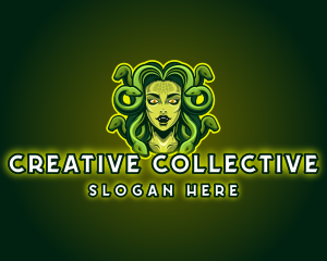 Mythical Medusa Snake logo design