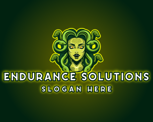 Mythical Medusa Snake logo design