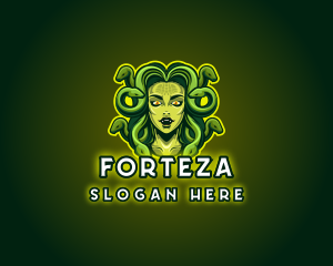 Mythical Medusa Snake logo design