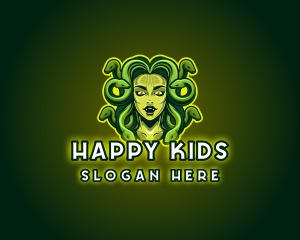 Mythical Medusa Snake logo design