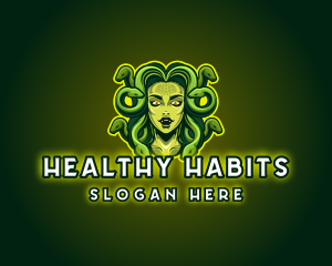 Mythical Medusa Snake logo design