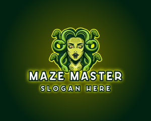 Mythical Medusa Snake logo design