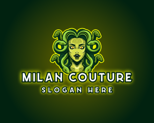 Mythical Medusa Snake logo design