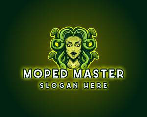 Mythical Medusa Snake logo design