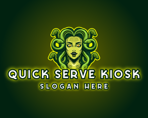 Mythical Medusa Snake logo design