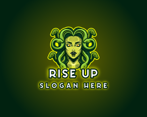 Mythical Medusa Snake logo design