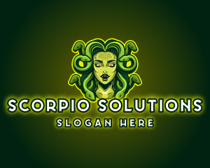 Mythical Medusa Snake logo design