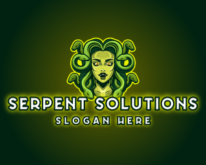 Snake - Mythical Medusa Snake logo design