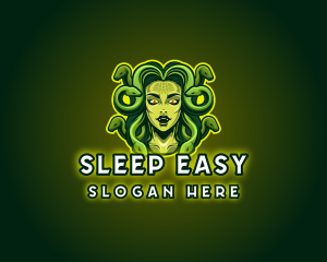 Mythical Medusa Snake logo design