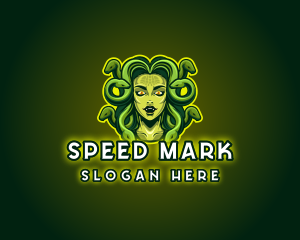 Mythical Medusa Snake logo design