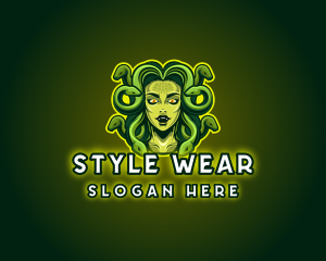 Mythical Medusa Snake logo design