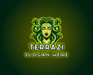 Mythical Medusa Snake logo design