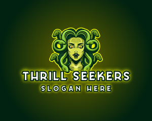 Mythical Medusa Snake logo design