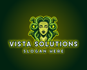 Mythical Medusa Snake logo design