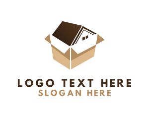 Rental - Brown House Box logo design