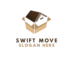 Move - Brown House Box logo design