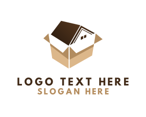 Cardboard - Brown House Box logo design