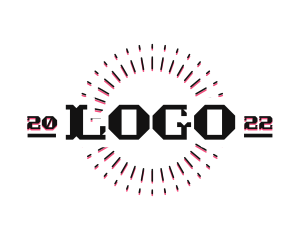 Hippie - Black Rays Wordmark logo design