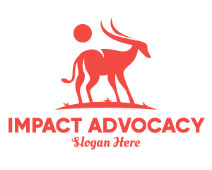 Red Antelope Silhouette  logo design