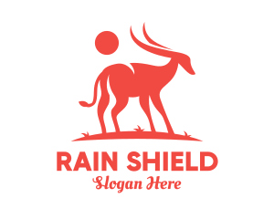 Red Antelope Silhouette  logo design