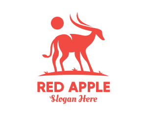 Red - Red Antelope Silhouette logo design