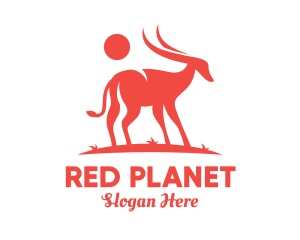 Red Antelope Silhouette  logo design