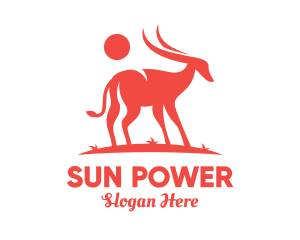 Red Antelope Silhouette  logo design