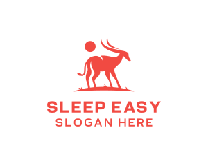 Red Antelope Silhouette  logo design