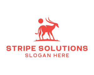 Red Antelope Silhouette  logo design