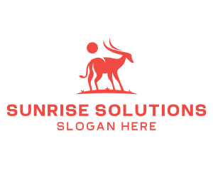 Red Antelope Silhouette  logo design