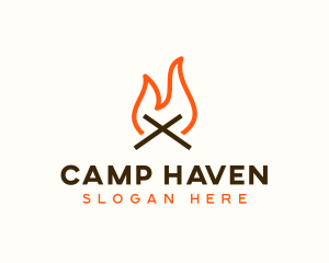 Cross Bonfire Camp logo design