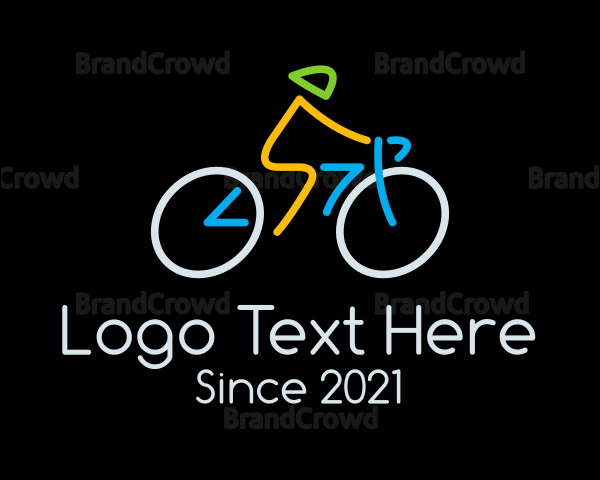 Minimalist Cyclist Athlete Logo