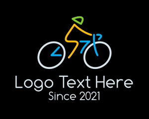 Biker Gang - Minimalist Cyclist Athlete logo design