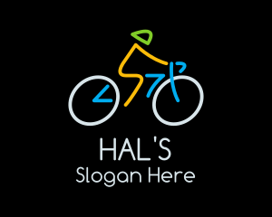 Minimalist Cyclist Athlete Logo