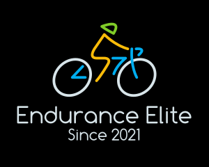 Triathlon - Minimalist Cyclist Athlete logo design