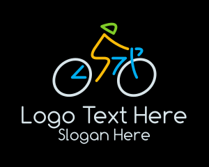 Minimalist Cyclist Athlete Logo