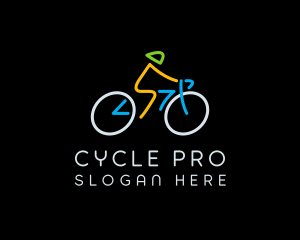 Minimalist Cyclist Athlete logo design