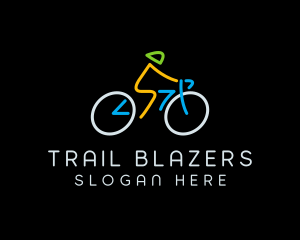 Minimalist Cyclist Athlete logo design