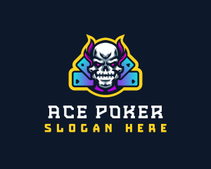 Poker - Poker Skull Casino logo design