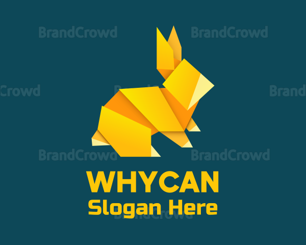 Yellow Rabbit Origami Logo