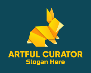 Yellow Rabbit Origami logo design