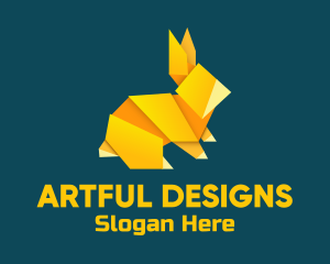 Yellow Rabbit Origami logo design