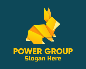 Animal - Yellow Rabbit Origami logo design